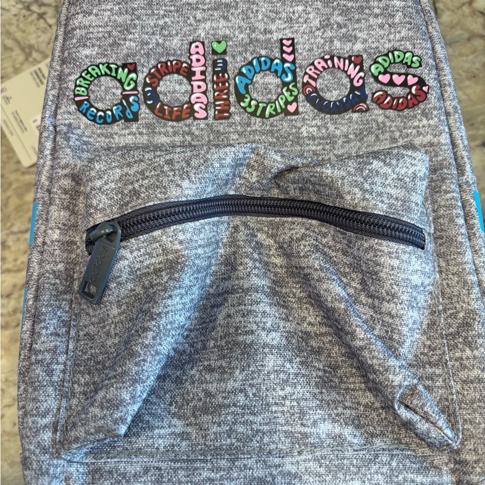 Adidas Grey Heather Lunch Bag with Colorful Logo